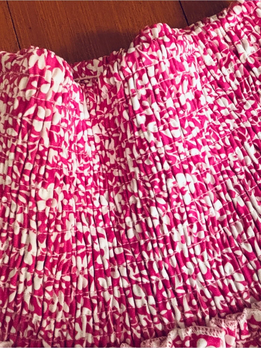 SHEIN Pink floral mini skirt with ruffles